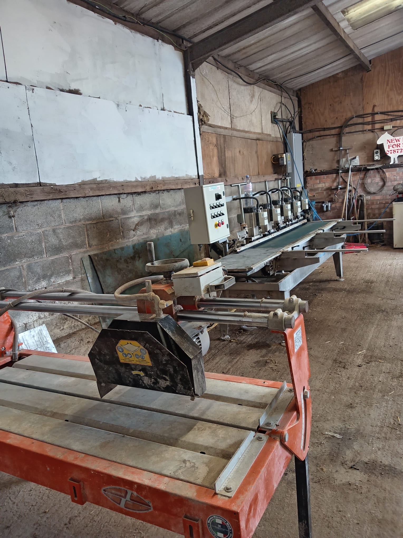 The SCL Fabrication workshop with wetsaws and the bullnose profiling line